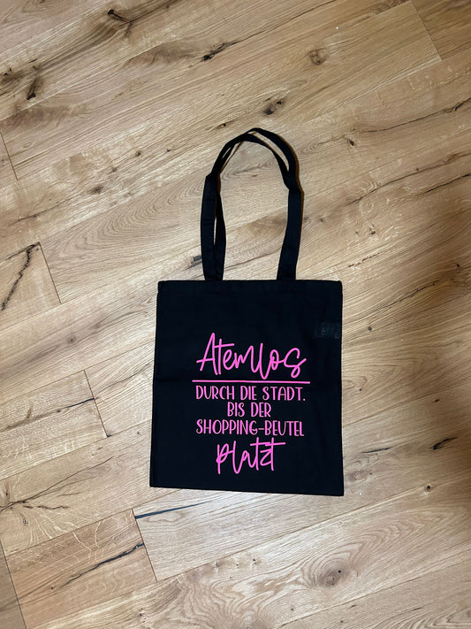 Shoppingbag "Atemlos" in Neon Pink